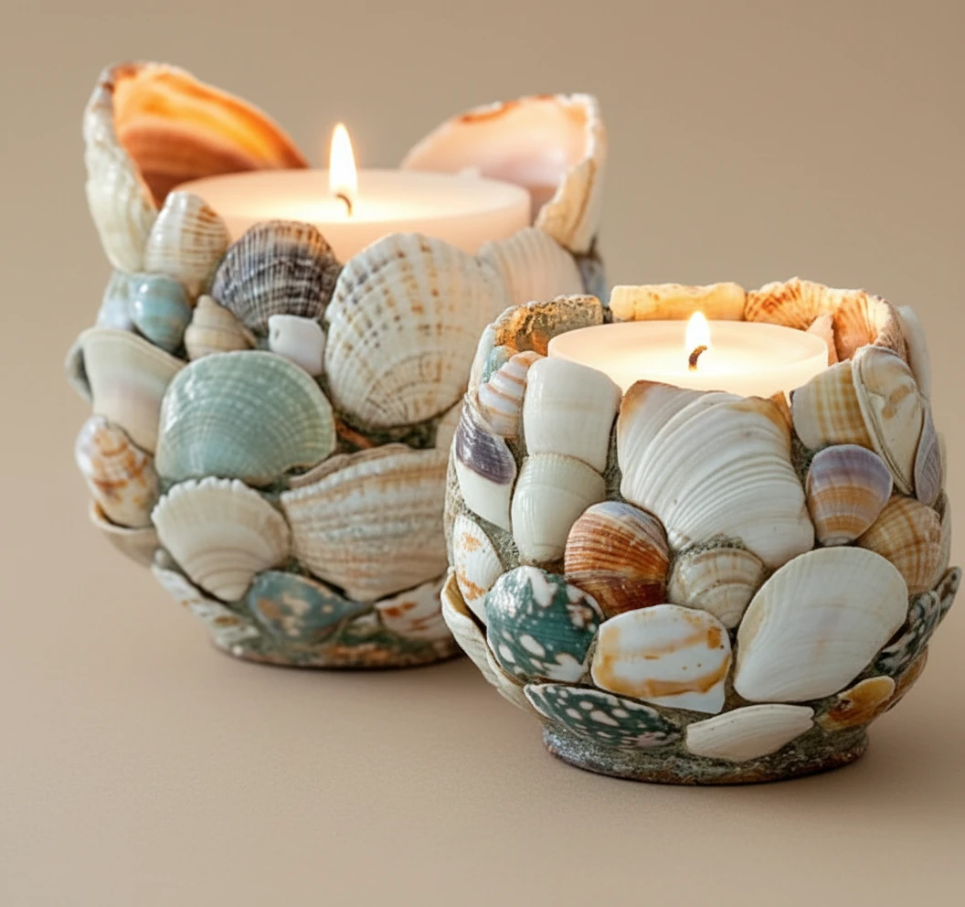 شمعدان دست‌ساز ترکیبی با الهام از طبیعت