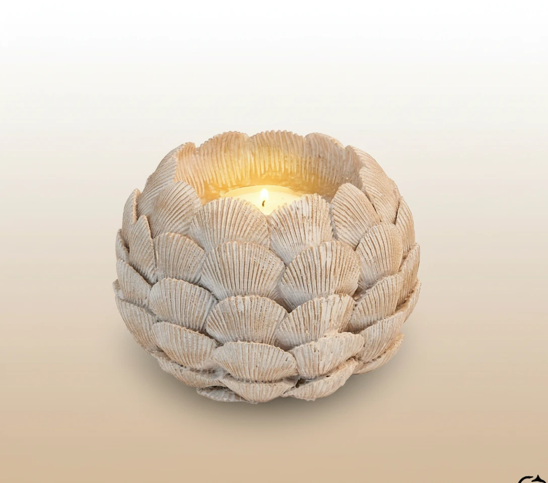 شمعدان صدفی دست‌ساز راناشیان | مدل گل دریا