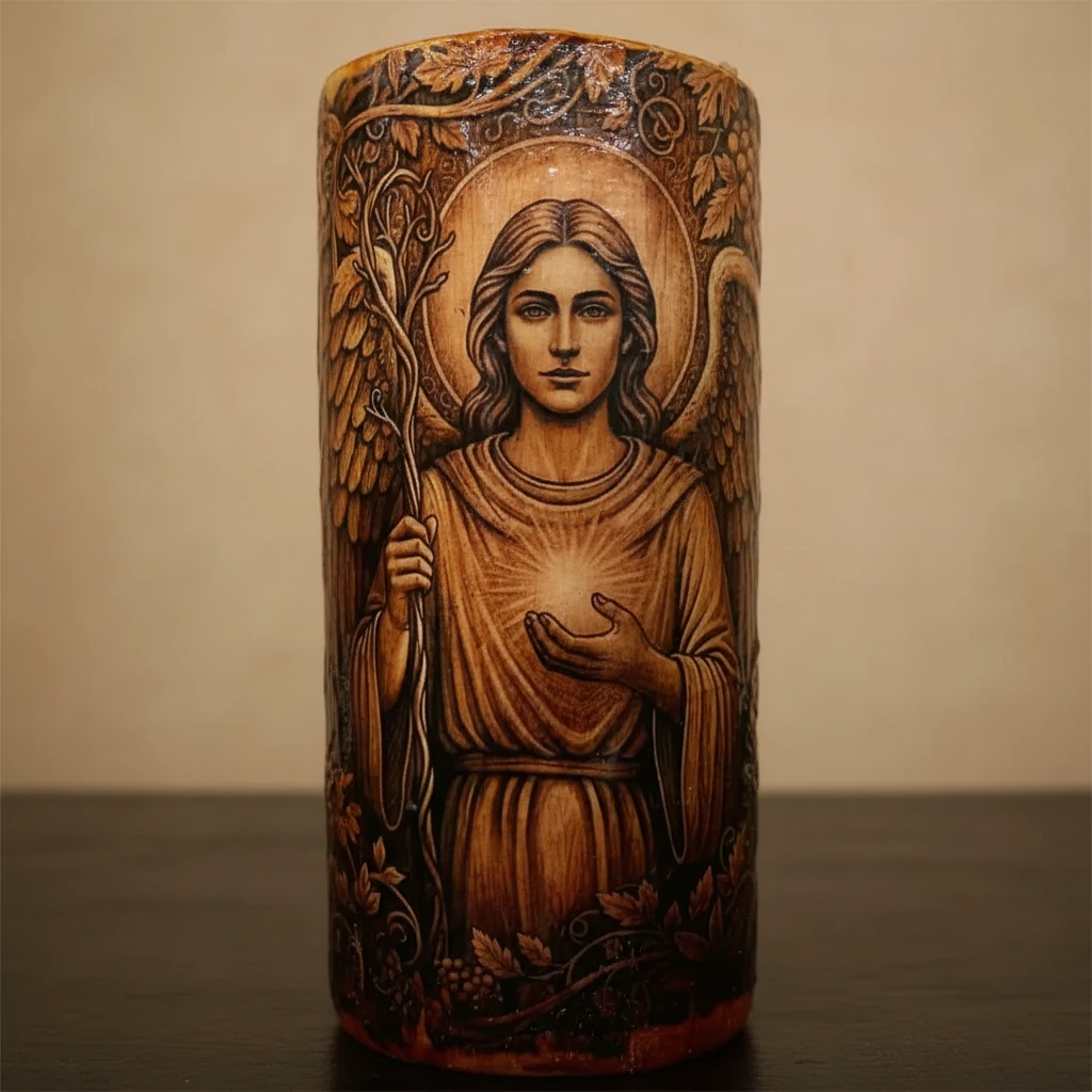 پیکره چوبی دست‌ساز «فرشته آرامش» | Renashian
